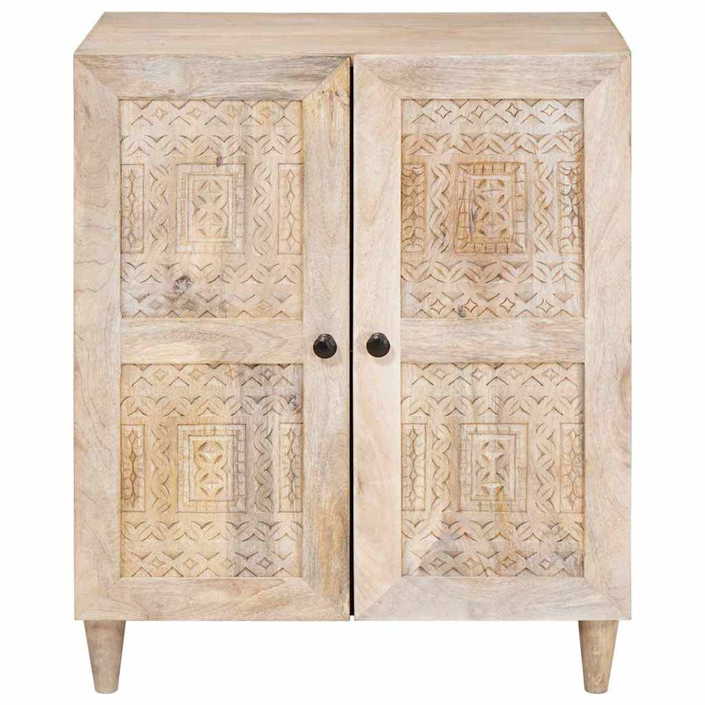vidaXL Sideboard Weiß 60 x 33 x 75 cm massives Mangoholz