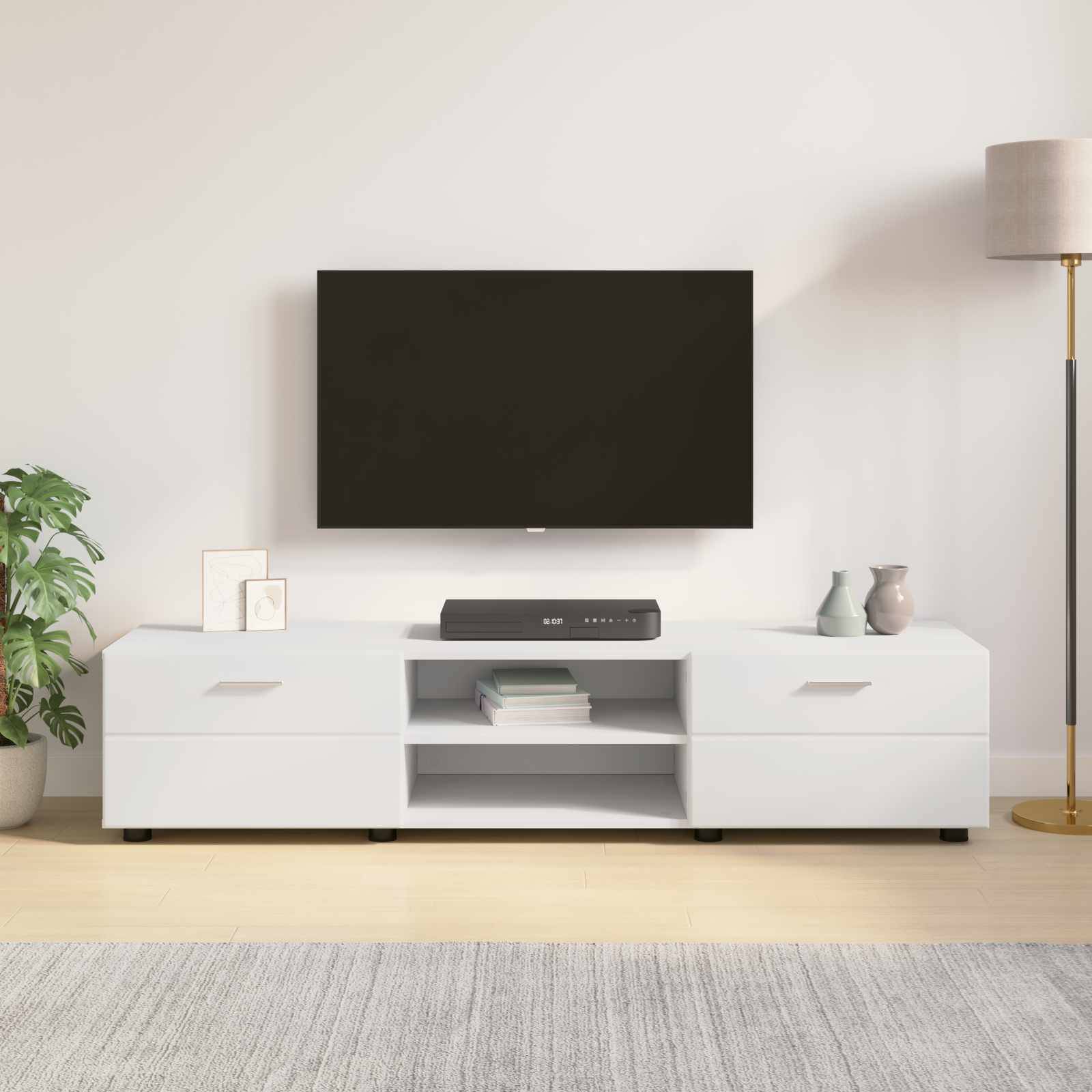 vidaXL Holzschrank mit Schubladen Weiß 150 x 39 x 30 cm Holzwerkstoff