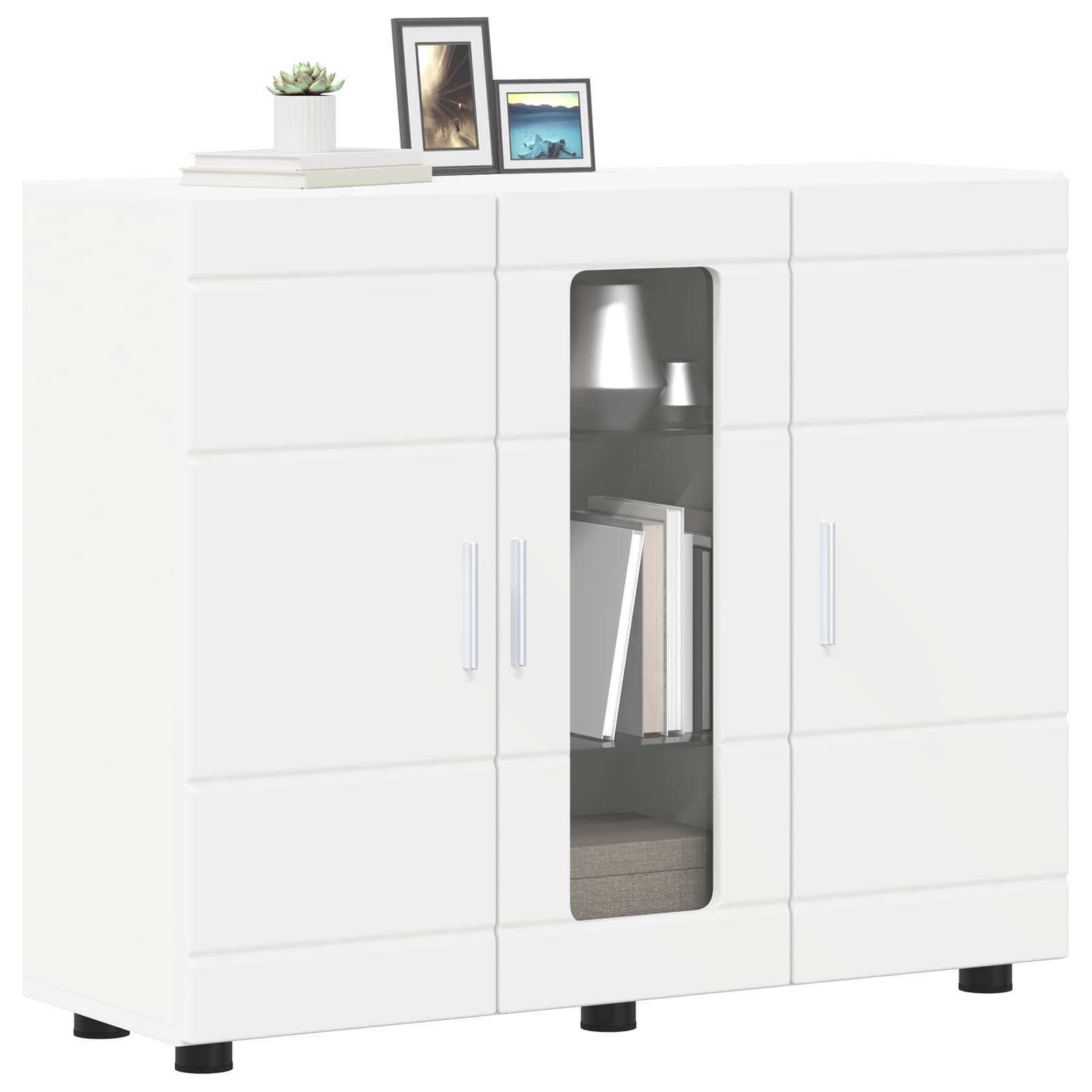 vidaXL Holzschrank mit Speicher Weiß 88,5 x 30,5 x 73 cm Holzwerkstoff