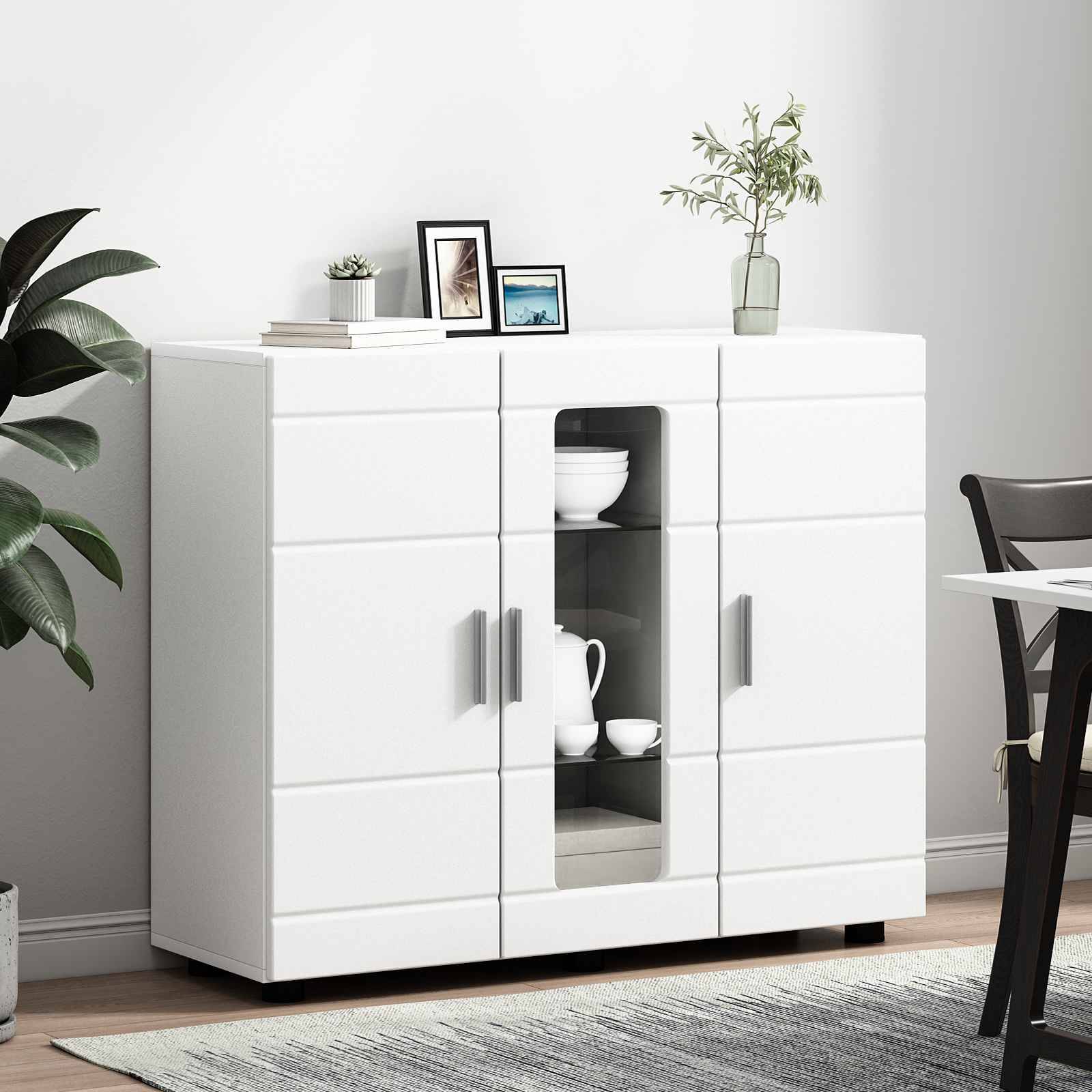 vidaXL Holzschrank mit Speicher Weiß 88,5 x 30,5 x 73 cm Holzwerkstoff