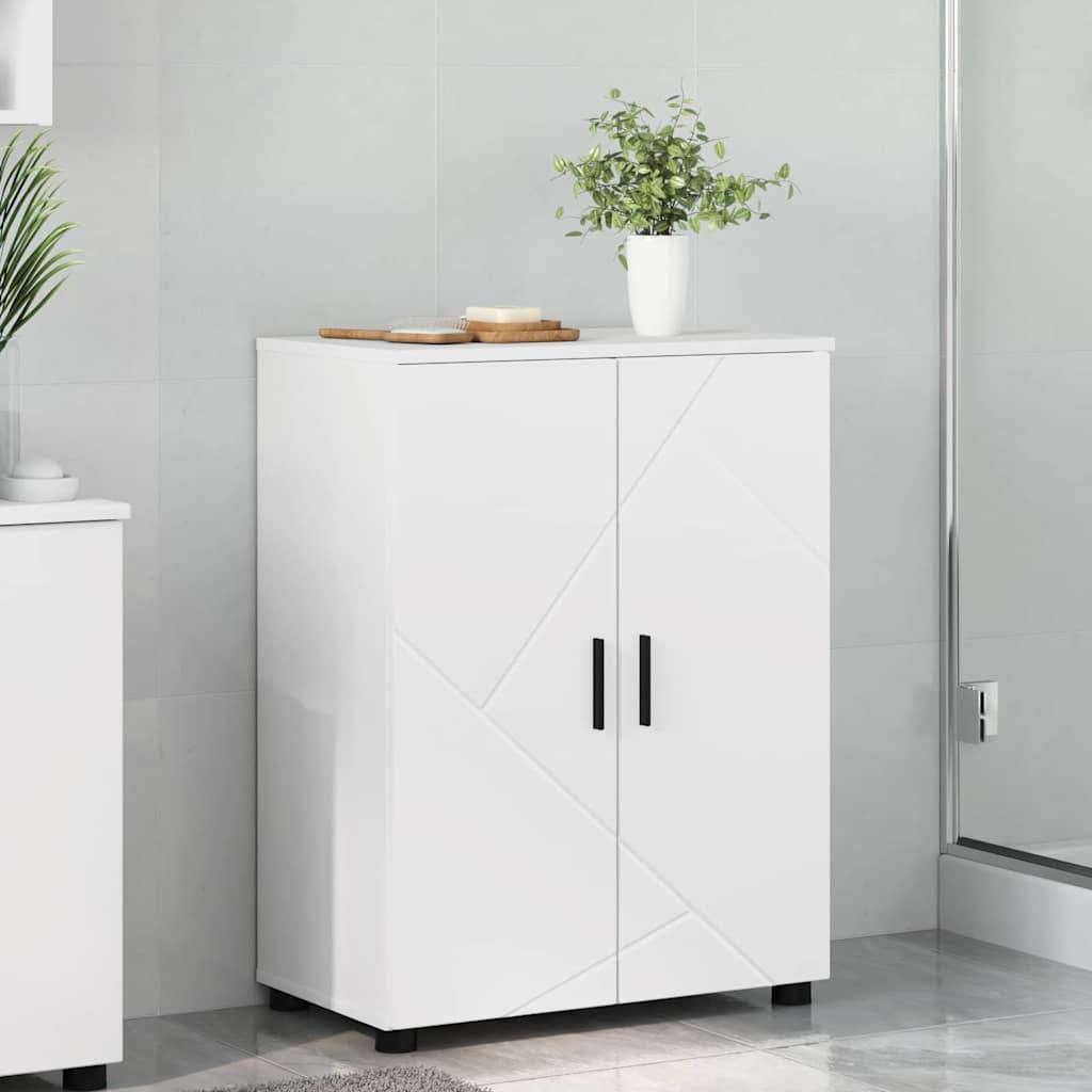 vidaXL Badezimmerschrank Weiß 60 x 35 x 80 cm Holzwerkstoff & Metall