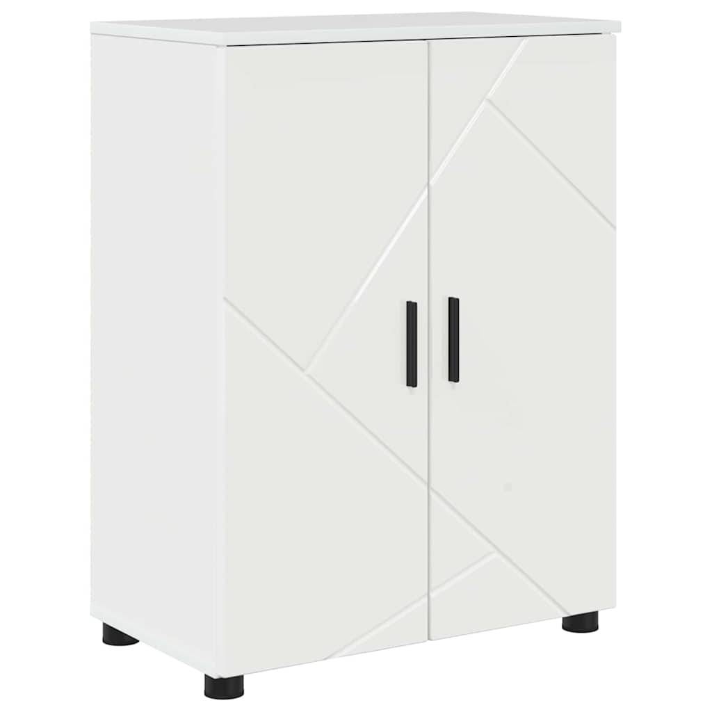 vidaXL Badezimmerschrank mit Speicher Hochglanz Weiß 60 x 35 x 80 cm