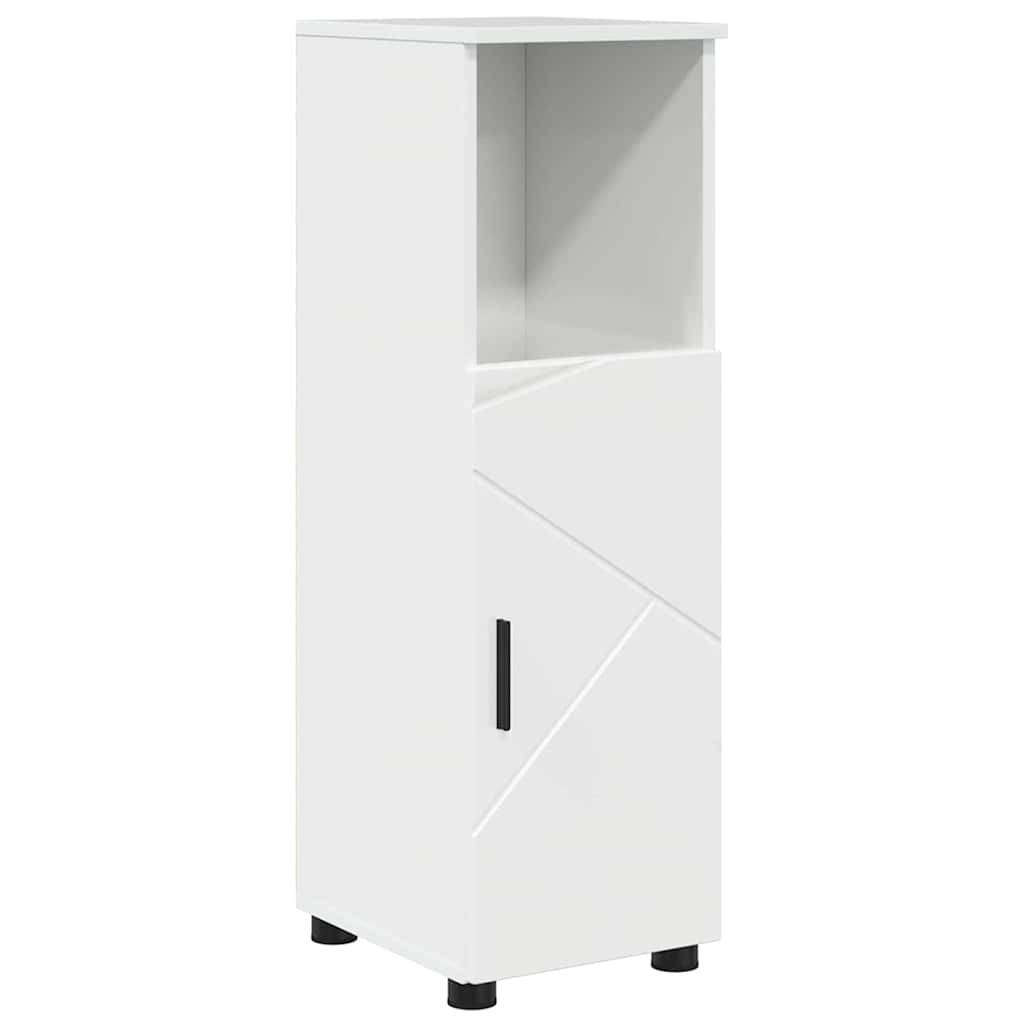 vidaXL Badezimmerschrank mit Speicher Hochglanz Weiß 30 x 35 x 95 cm