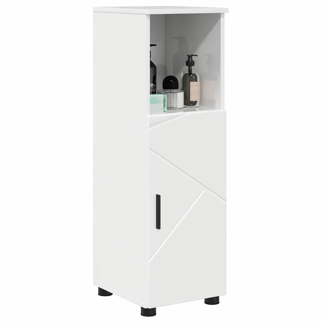 vidaXL Badezimmerschrank mit Speicher Hochglanz Weiß 30 x 35 x 95 cm