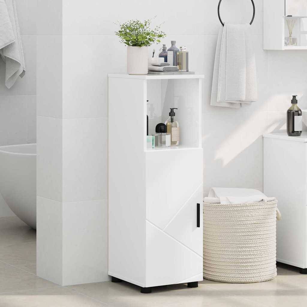 vidaXL Badezimmerschrank mit Speicher Hochglanz Weiß 30 x 35 x 95 cm
