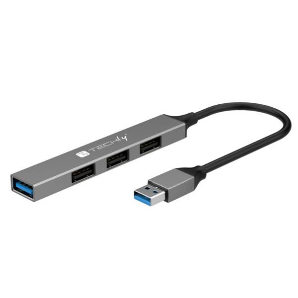 USB-A 3.2 Hub mit 4 schlanken USB-A-Ports -- aus Metall Multimedia USB Hubs