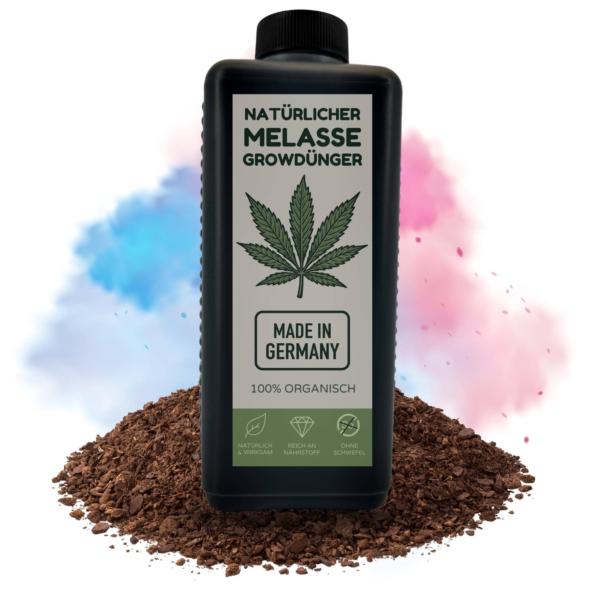 1L Melasse Grow Dünger Cannabis Made in Germany I Zusatz Düngemittel für leckere große Hanf Blüten I Hanfdünger für Growbox & Outdoor