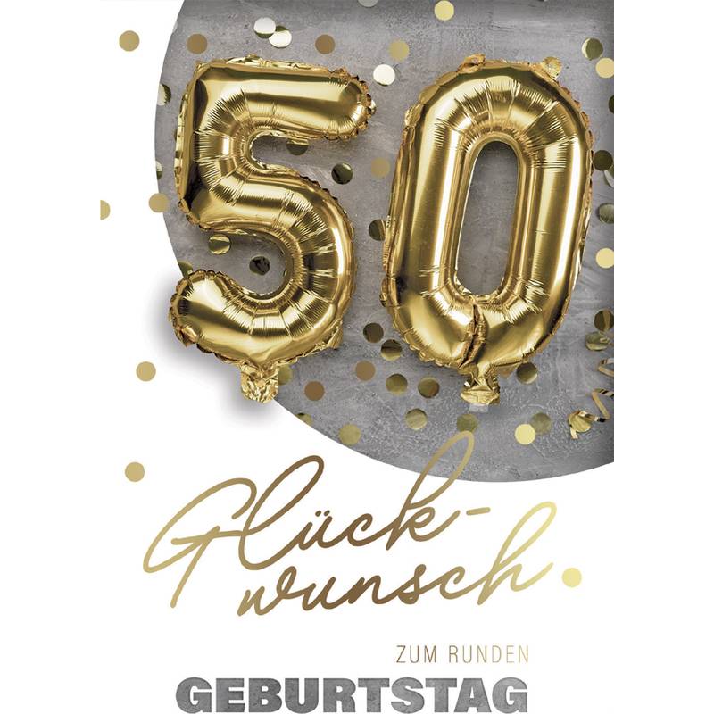 SUSY CARD Geburtstagskarte "Folienballons" - 50. Geburtstag