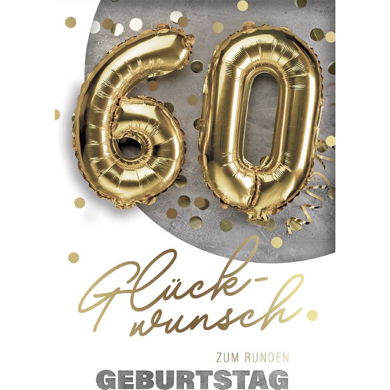 SUSY CARD Geburtstagskarte "Folienballons" - 60. Geburtstag