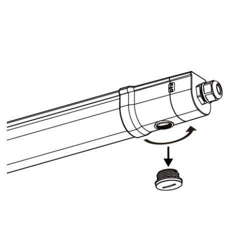 DOTLUX LED-Feuchtraumleuchte MISTRALsmart 28W/40W 4000K POWERselect IP65 1500mm durchverdrahtet