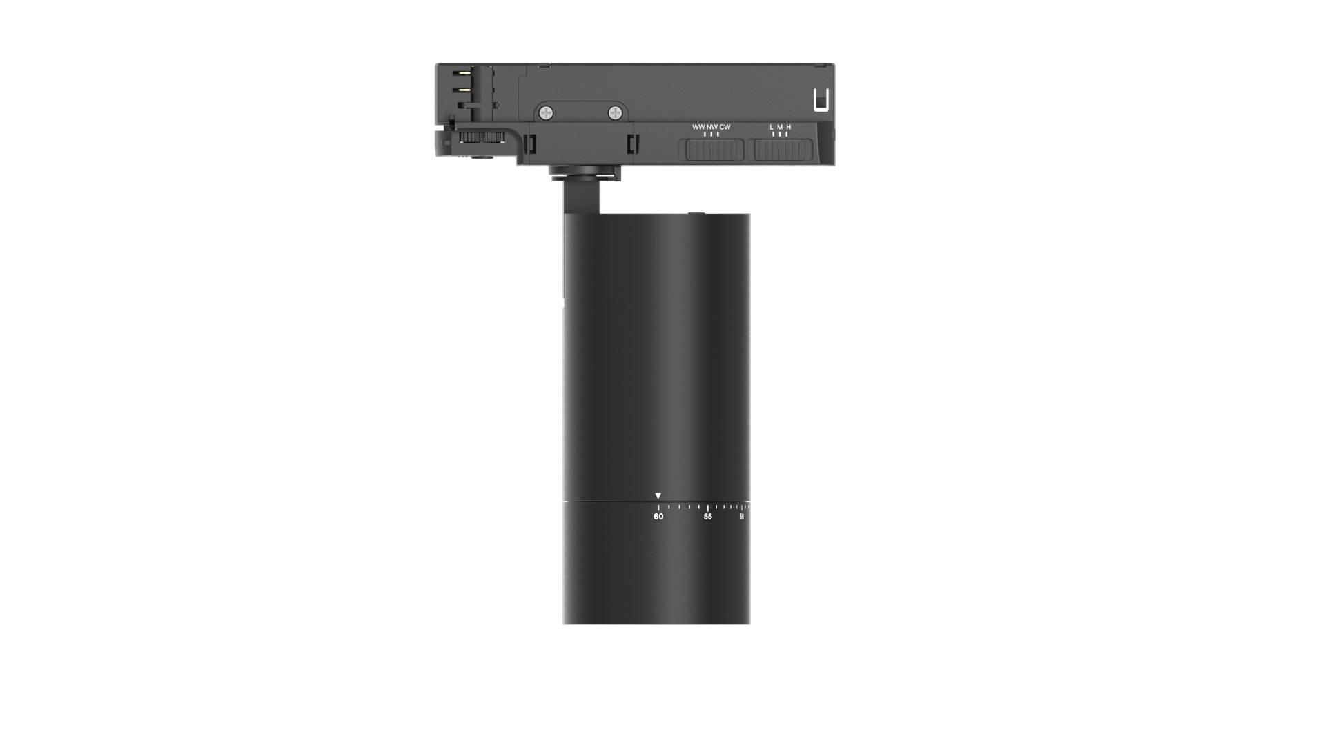 DOTLUX LED-Tracklight ZOOMtrack max.33W POWERselect & COLORselect schwarz