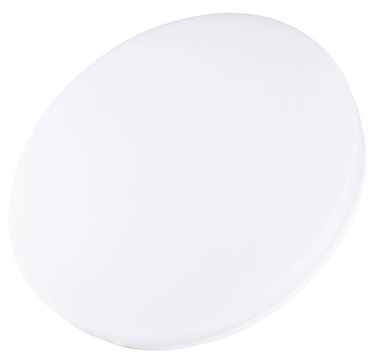 Eine runde, weiße, glatte Scheibe, minimal detailliert, vor einem einfarbig weißen Hintergrund.