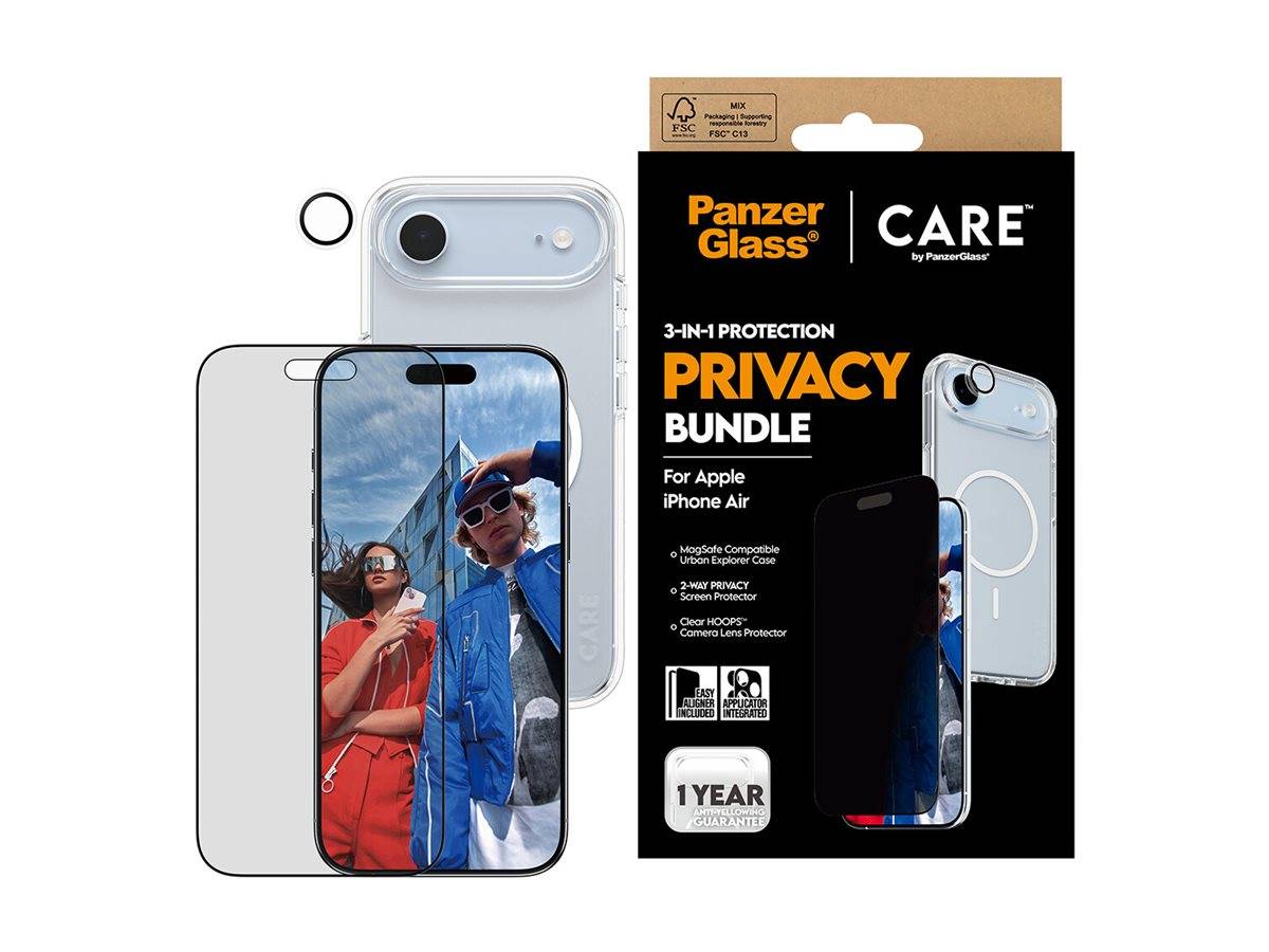 CARE by Schutzglass Flagship Privacy 3-in-1-Hülle + Sichtschutzglas Linse iPhone Air