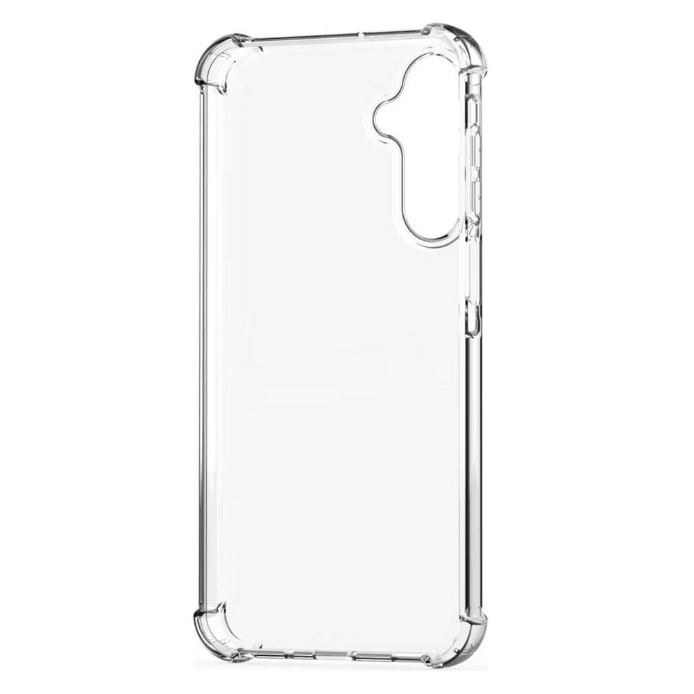 Transparente Handyhülle mit verstärkten Ecken, entwickelt für Fallschutz, passend für ein Smartphone mit mehreren Kameraausschnitten.