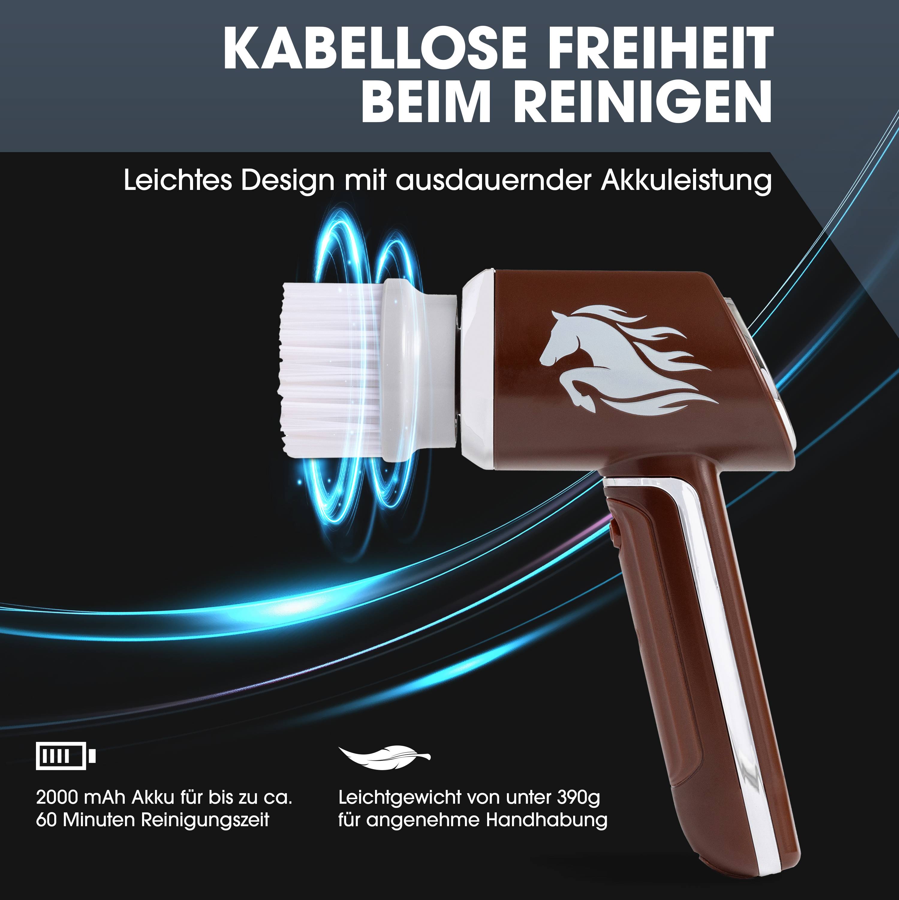 Horsepower Scrubber - Elektrische Reinigungsbürste kabellos 2000 mAh - Putzbürste elektrisch zum Putzen von Bad, Küche & Auto, Fugenreiniger - 5