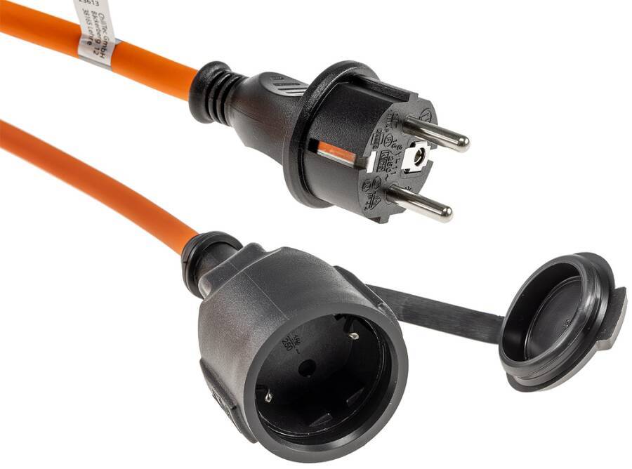 Verlängerung H07RN flammwidrig und ölbeständig 23613 Farbe orange Ausführung Verlängerungskabel Zuleitung H07RN-F 3G1,5