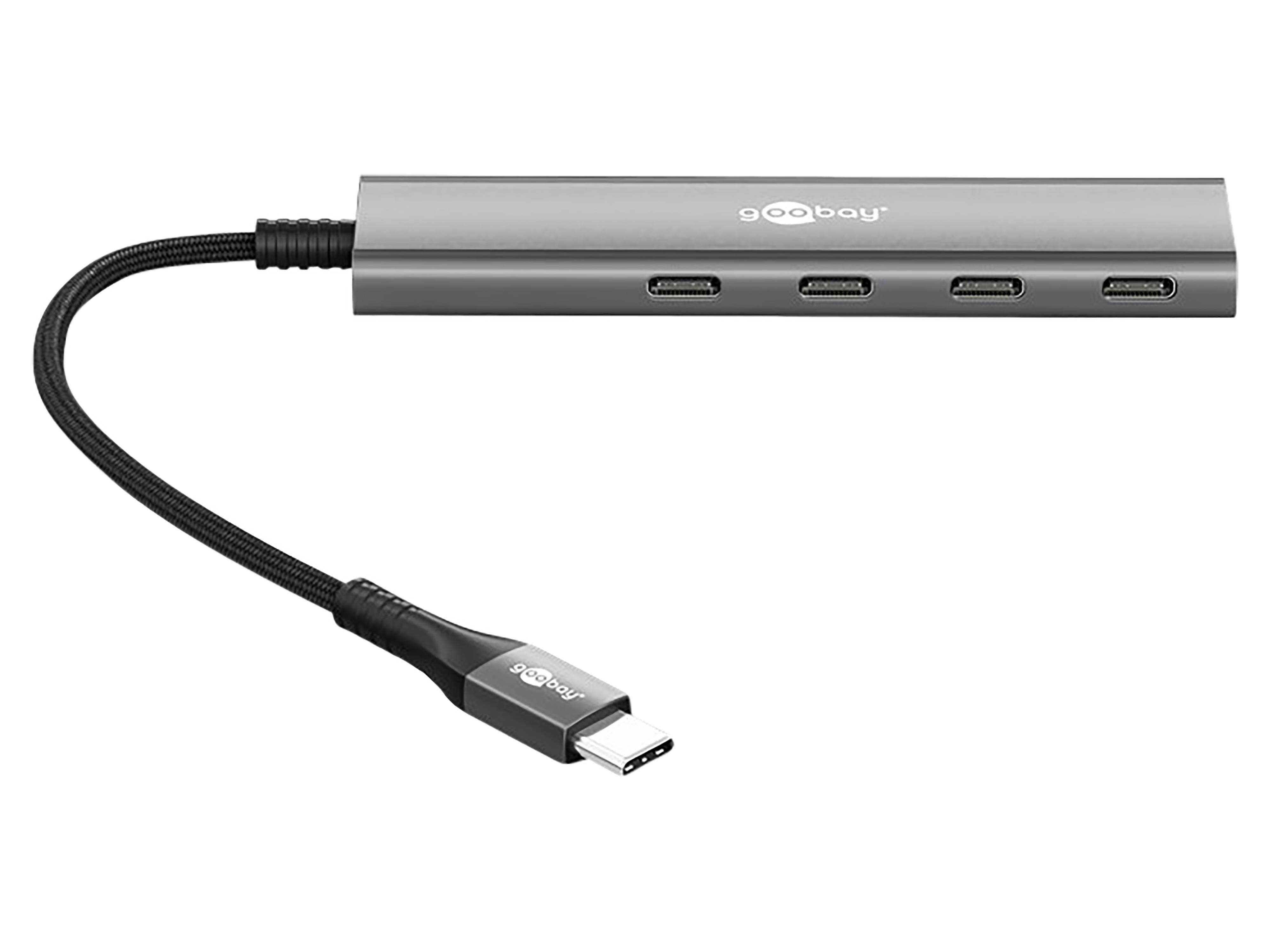 GOOBAY USB-C Hub 76564 Slim 4 Port USB-C auf USB-C 5 Gbit/s