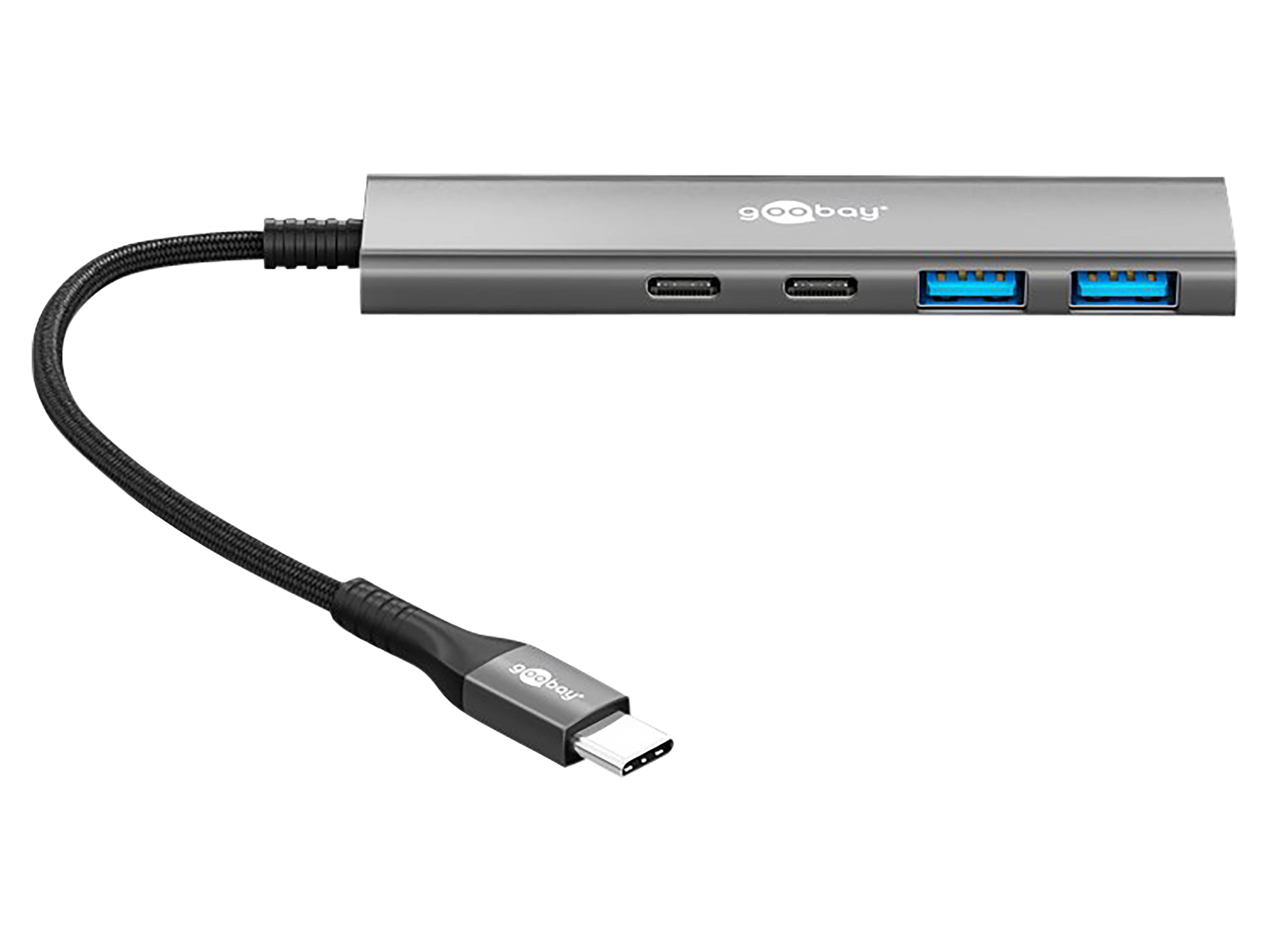 GOOBAY USB-C Hub 76563 Slim 4 Port USB-C auf USB-C/USB-A 5 Gbit/s