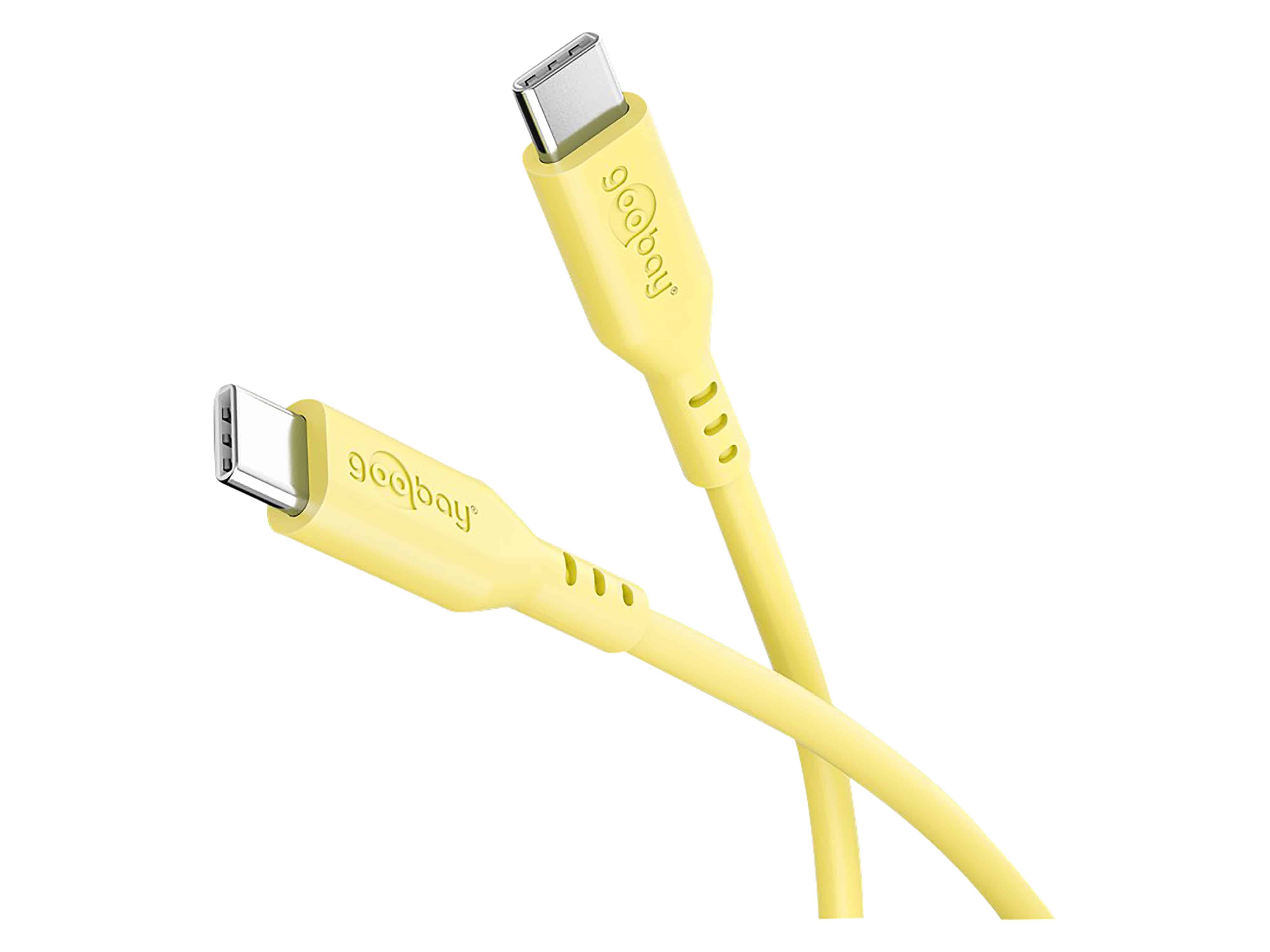 GOOBAY USB-C Kabel 77742 Silikon 1,5m gelb