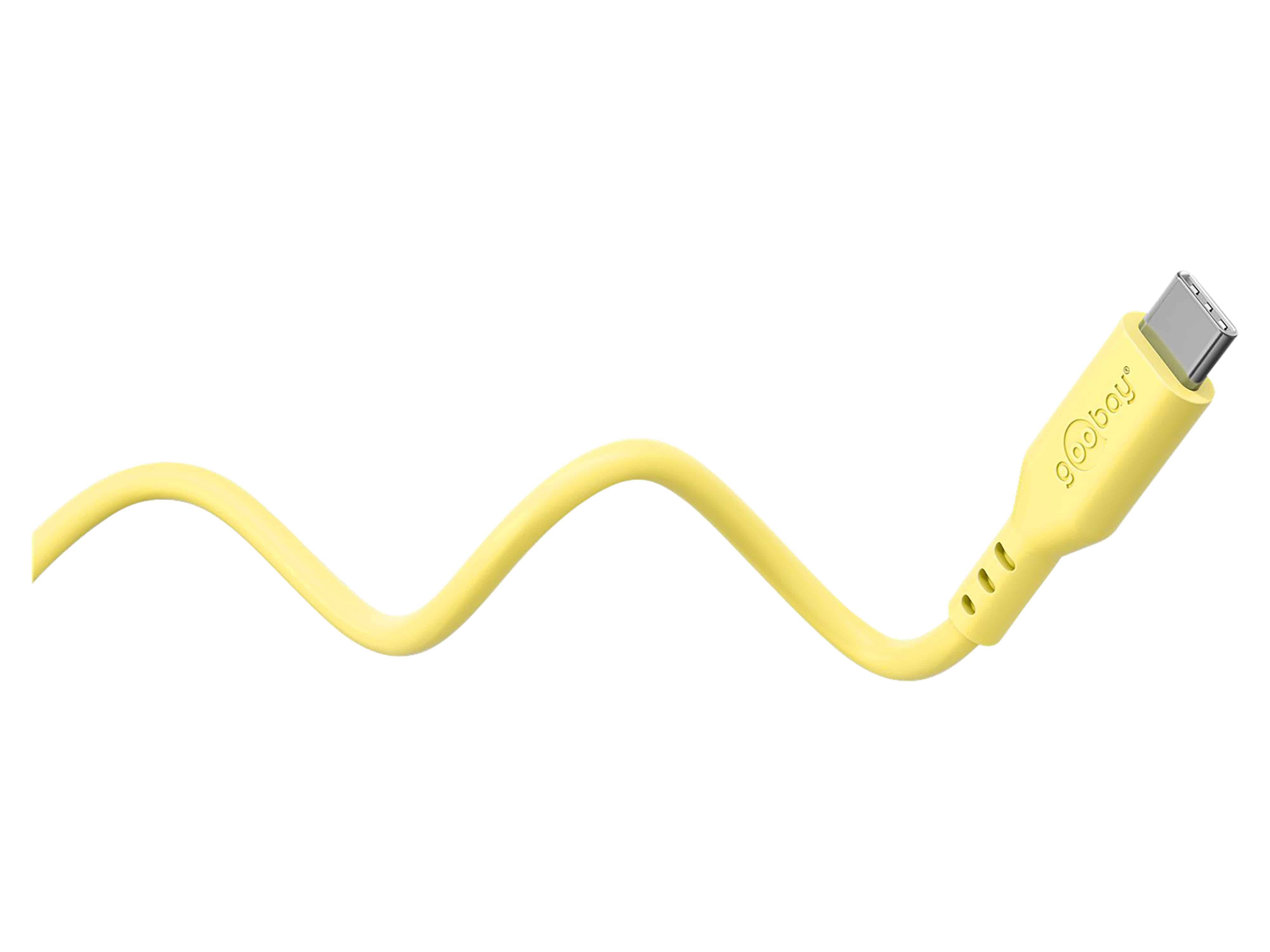 GOOBAY USB-C Kabel 77742 Silikon 1,5m gelb