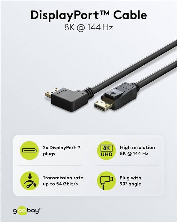 GOOBAY DisplayPort-Kabel 2.0/2.1 77055 54 Gbit/s 8K 144Hz 5m