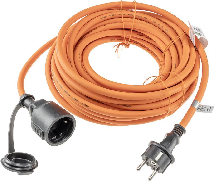 Verlängerung H07RN flammwidrig und ölbeständig 23612 Farbe orange Ausführung Verlängerungskabel Zuleitung H07RN-F 3G1,5