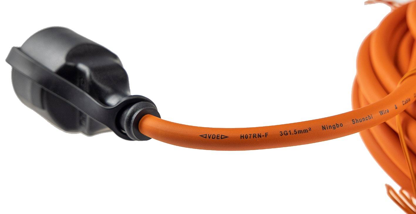 Verlängerung H07RN flammwidrig und ölbeständig 8718425 Farbe orange Ausführung Verlängerungskabel Zuleitung H07RN-F 3G1