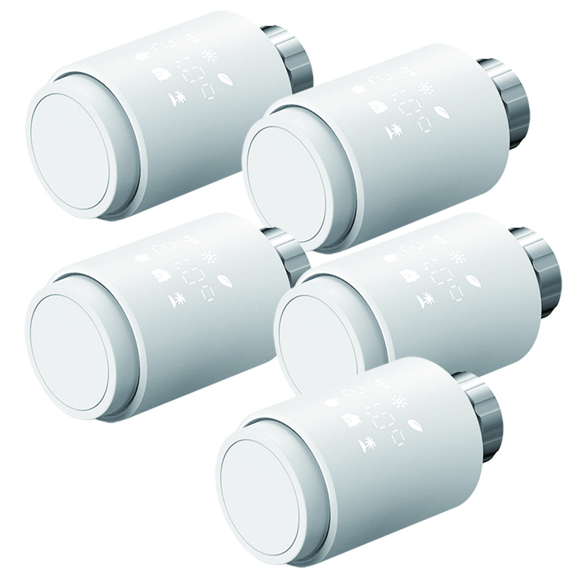 5 St.Smart WiFi-Thermostat Heizkörperthermostat Tuya-App, Alexa & Google Olympia HT-02Y