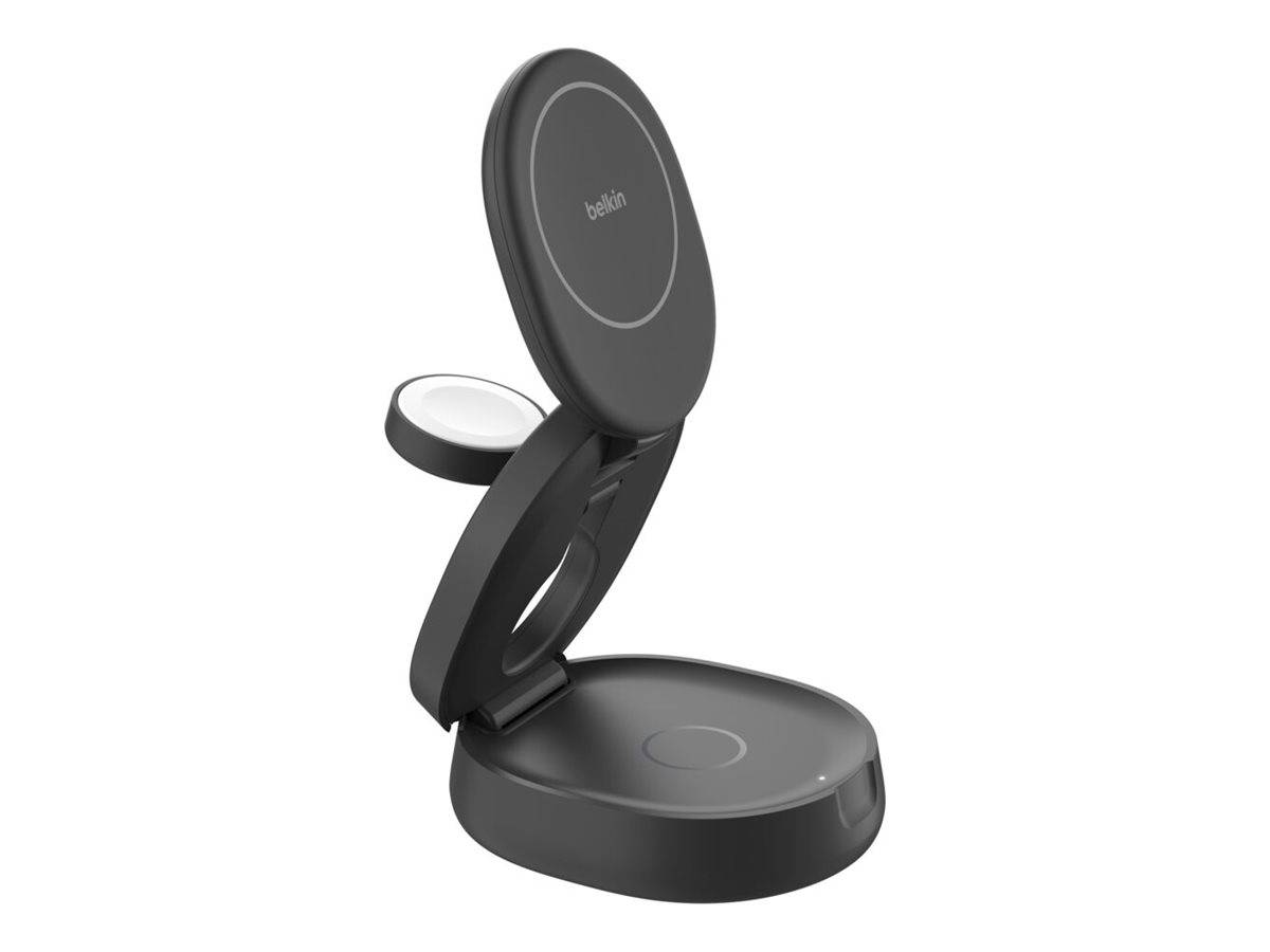 Belkin BoostCharge - Kabelloses Ladegerät - 3-in-1, magnetic, compact + AC-Netzteil
