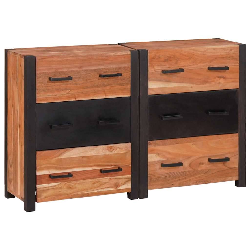 vidaXL Sideboard 3 pcs Braun 110 x 30 x 75 cm Massivholz Akazie