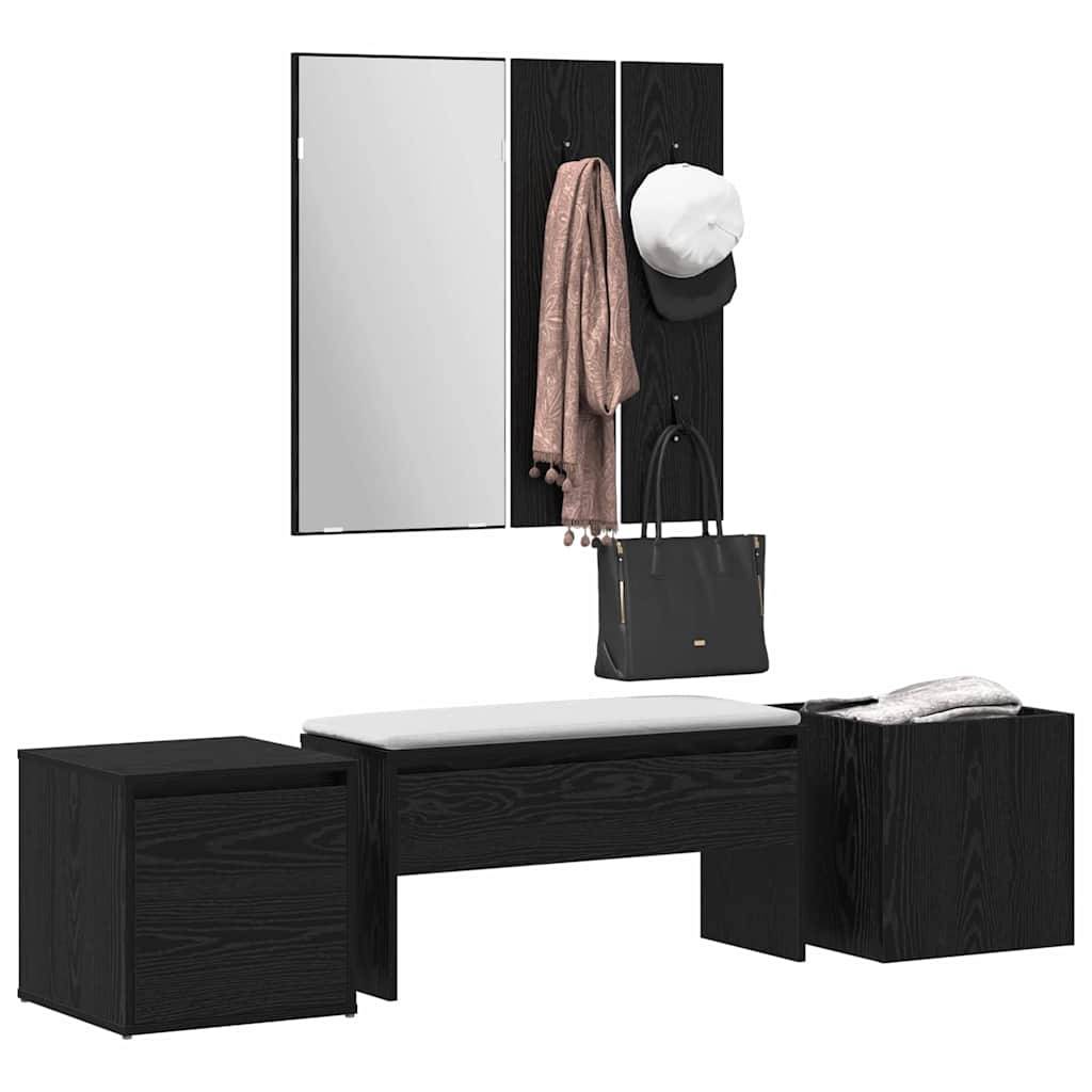 vidaXL Flurmöbel-Set Wandmontiert mit Spiegel 6 pcs Holzwerkstoff