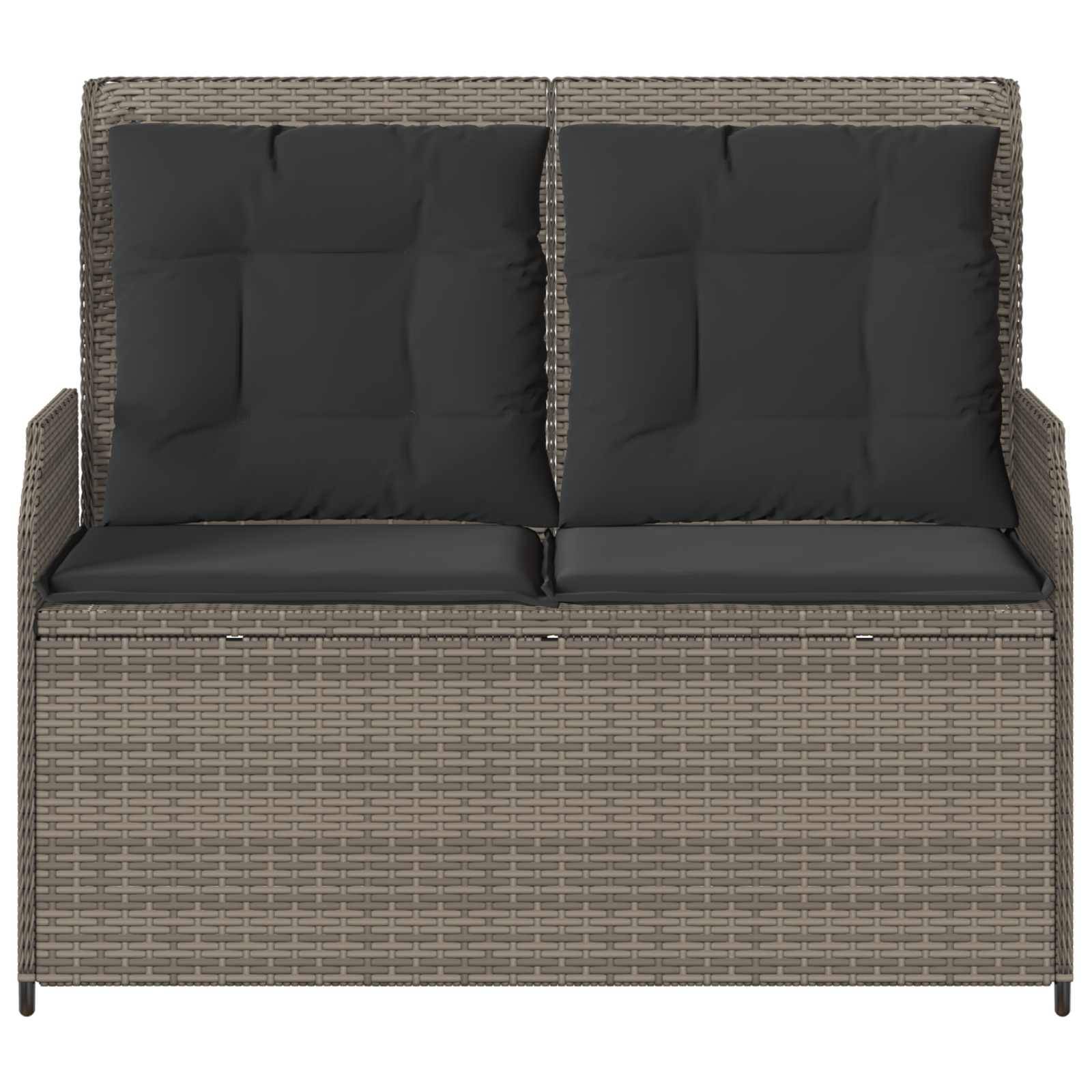 vidaXL Gartenbank Grau Poly-Rattan
