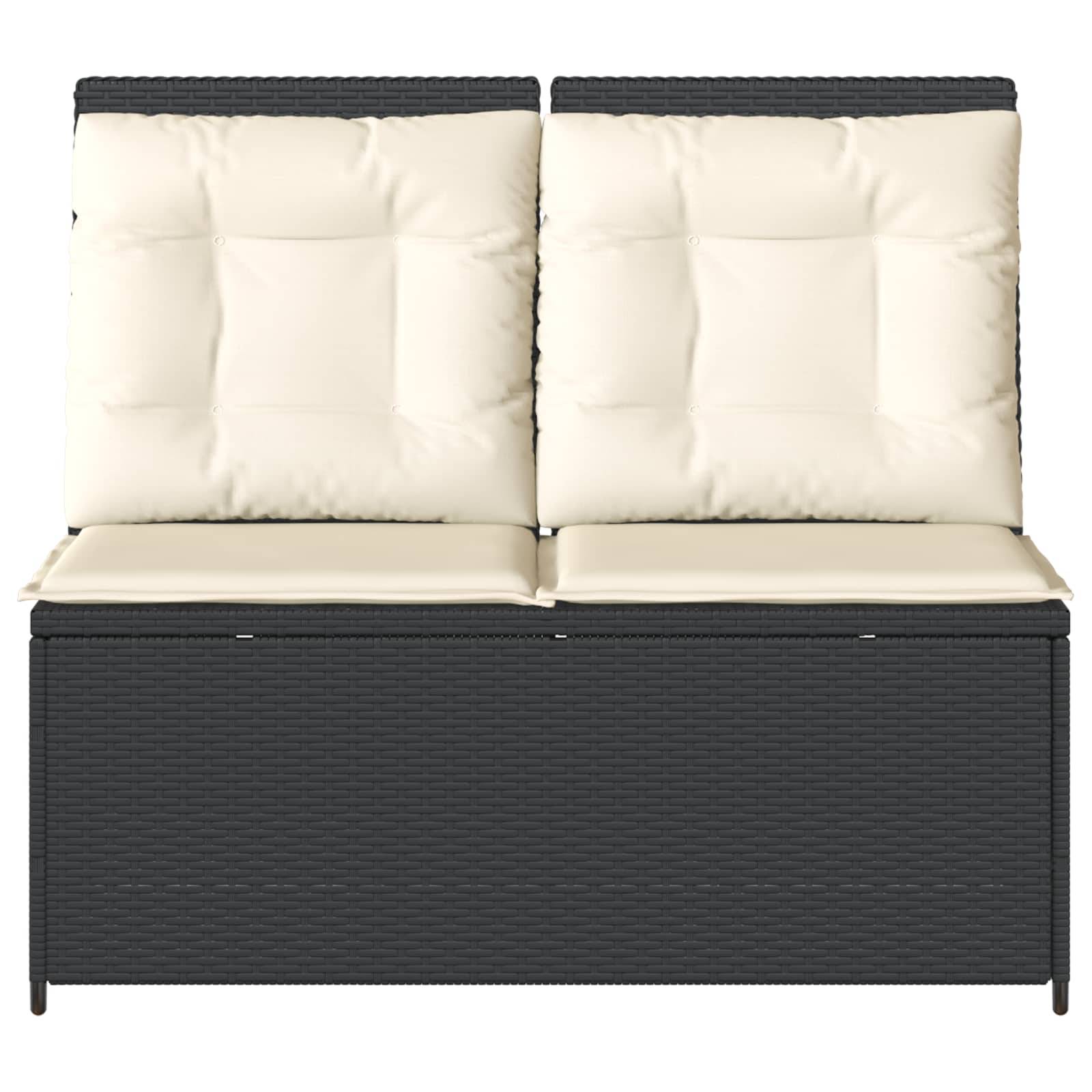 vidaXL Gartenbank Schwarz Poly-Rattan