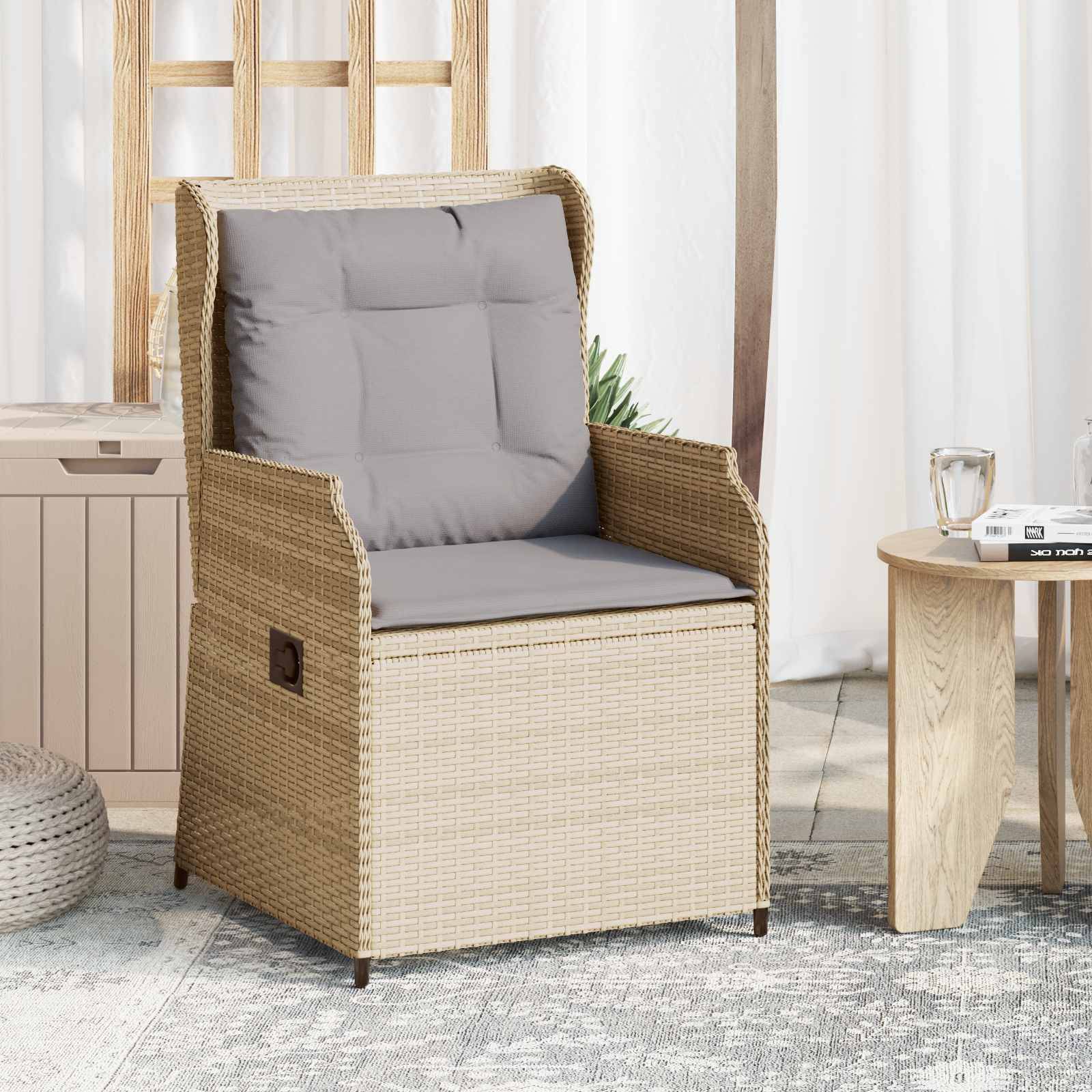 vidaXL Gartenbank 2 pcs Beige Poly-Rattan