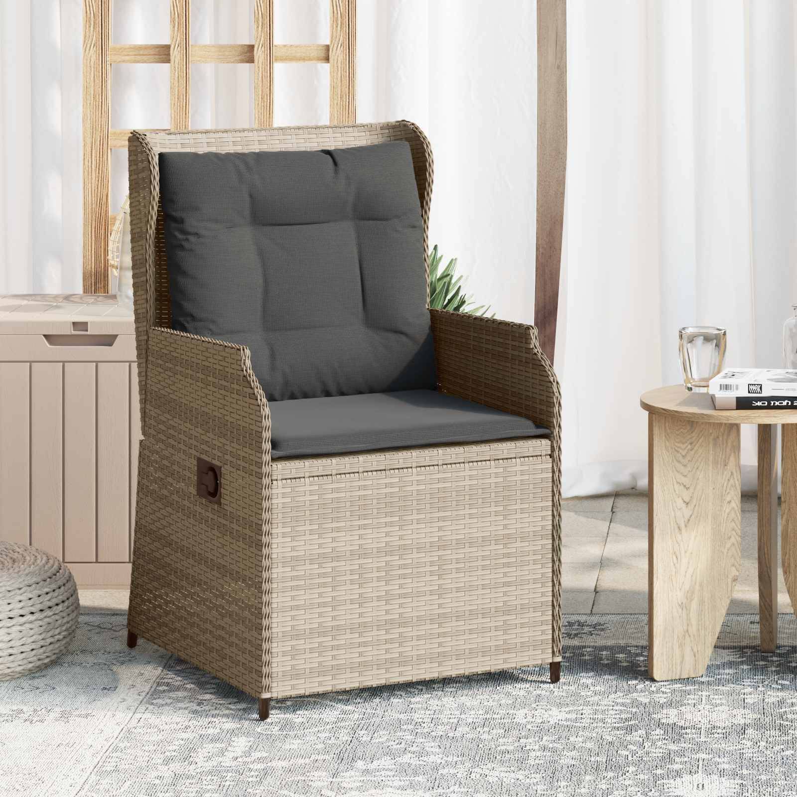 vidaXL Gartenbank 2 pcs Hellgrau Poly-Rattan