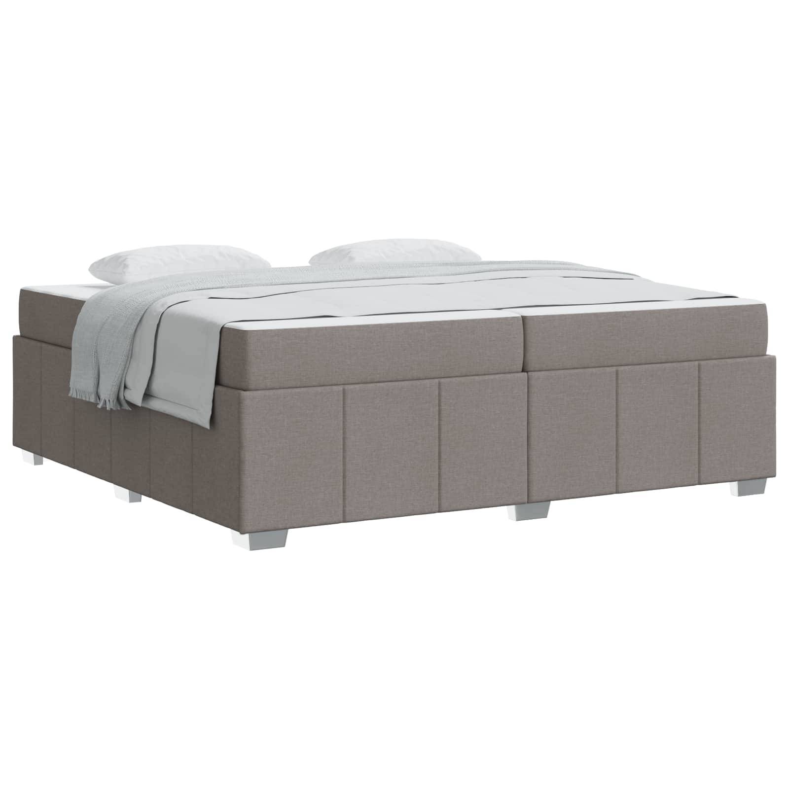 vidaXL Bettrahmen mit Matratze Taupe 200 x 200 cm Stoff