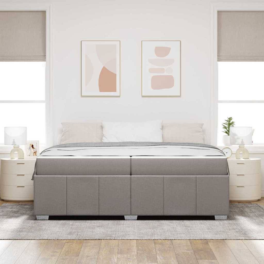 vidaXL Bettrahmen mit Matratze Taupe 200 x 200 cm Stoff
