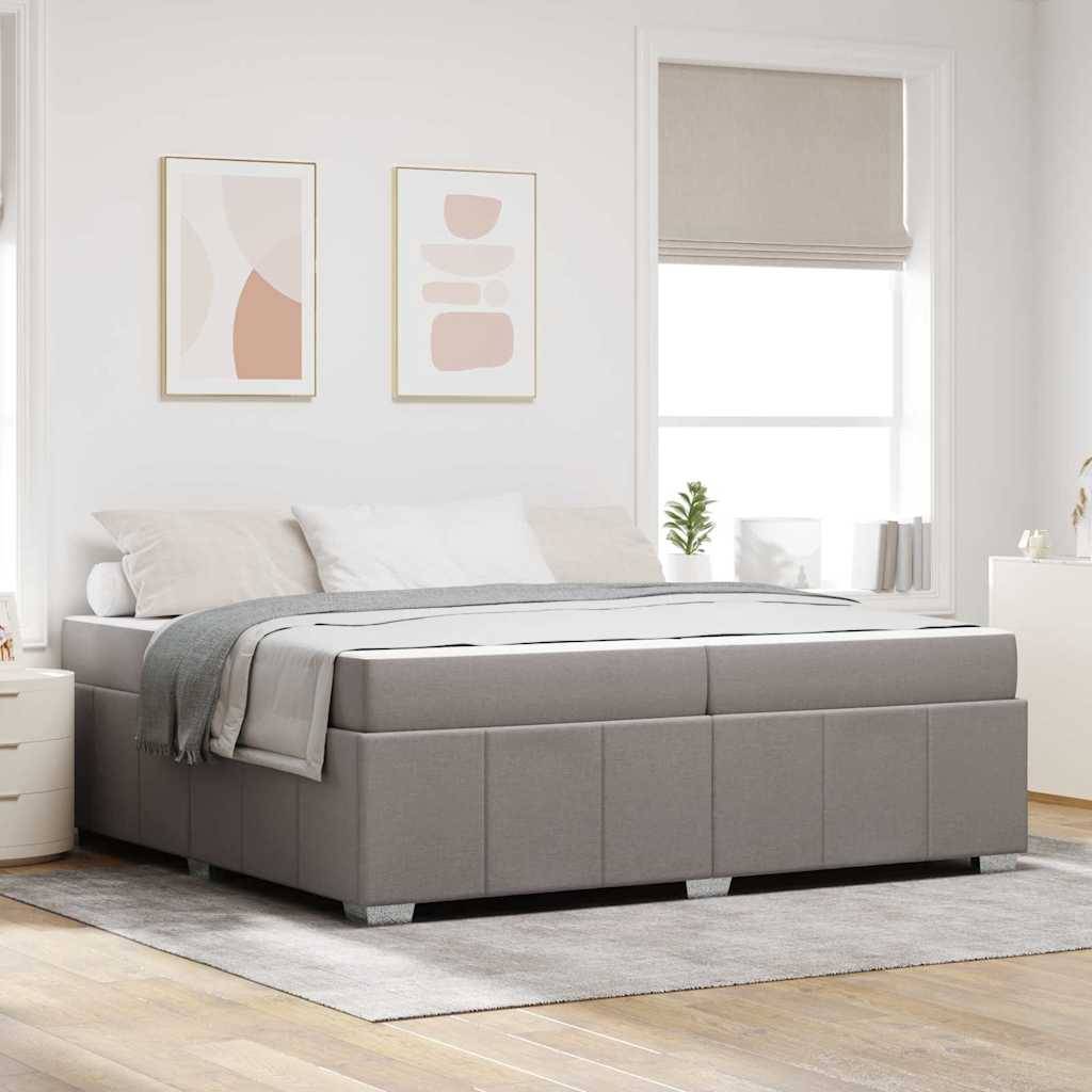 vidaXL Bettrahmen mit Matratze Taupe 200 x 200 cm Stoff