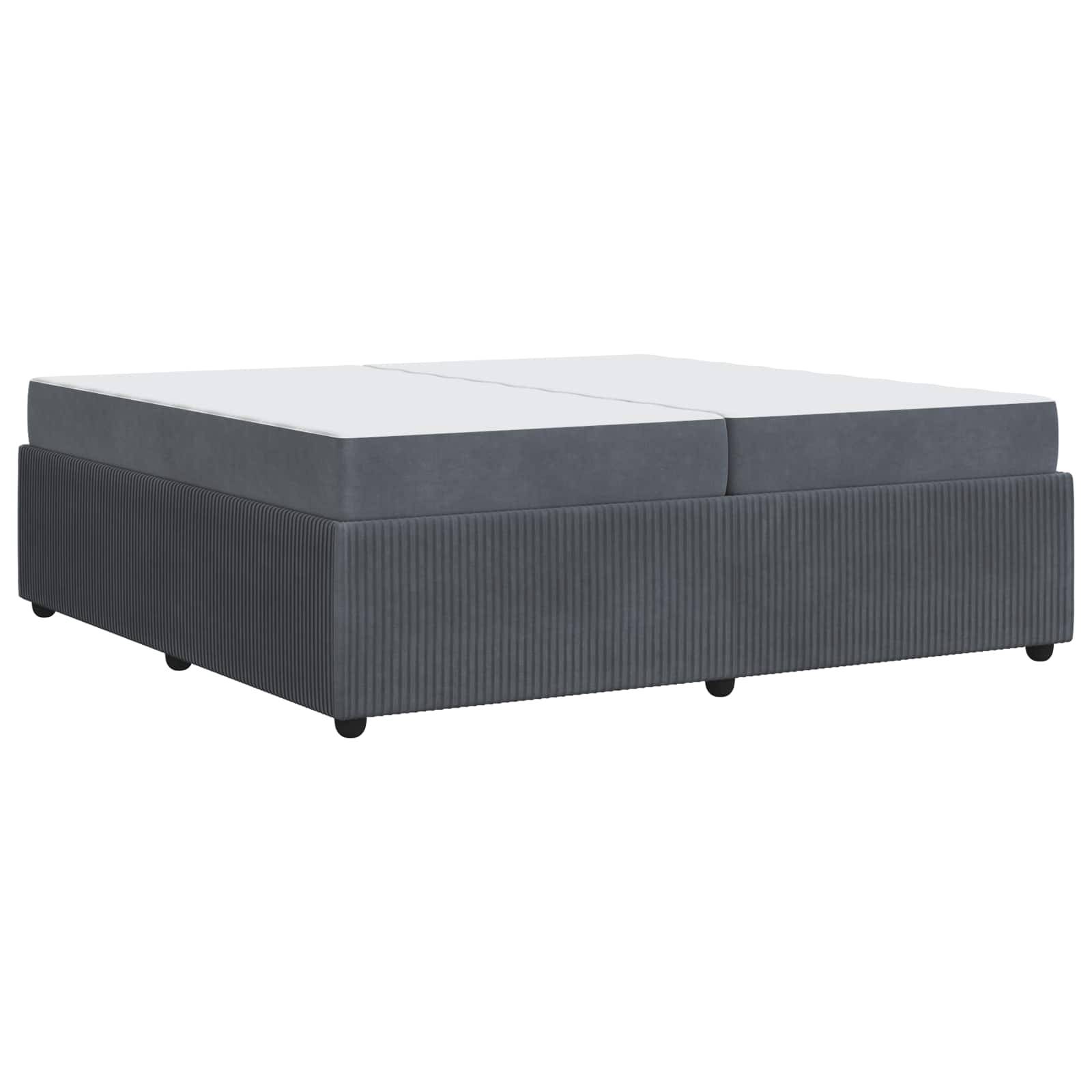 vidaXL Bettrahmen mit Matratze Dunkelgrau 200 x 200 cm Stoff