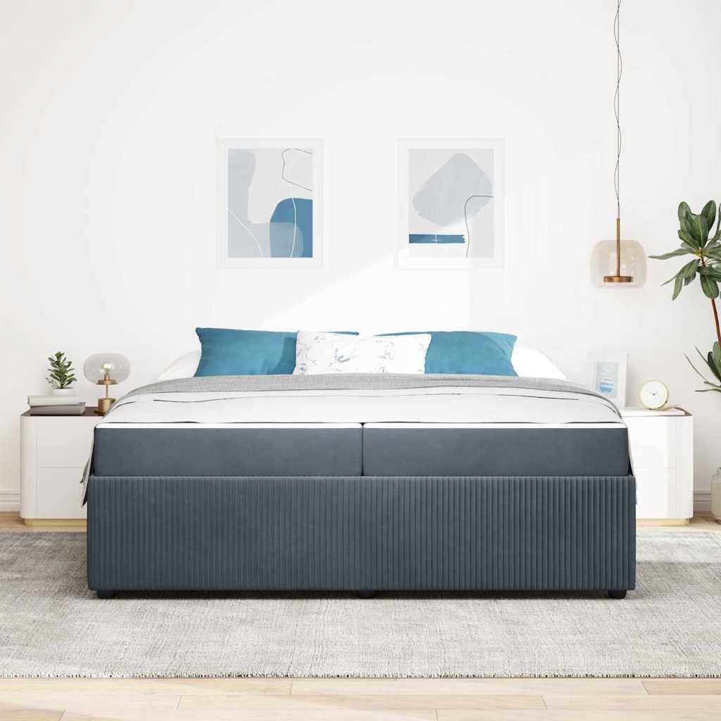 vidaXL Bettrahmen mit Matratze Dunkelgrau 200 x 200 cm Stoff