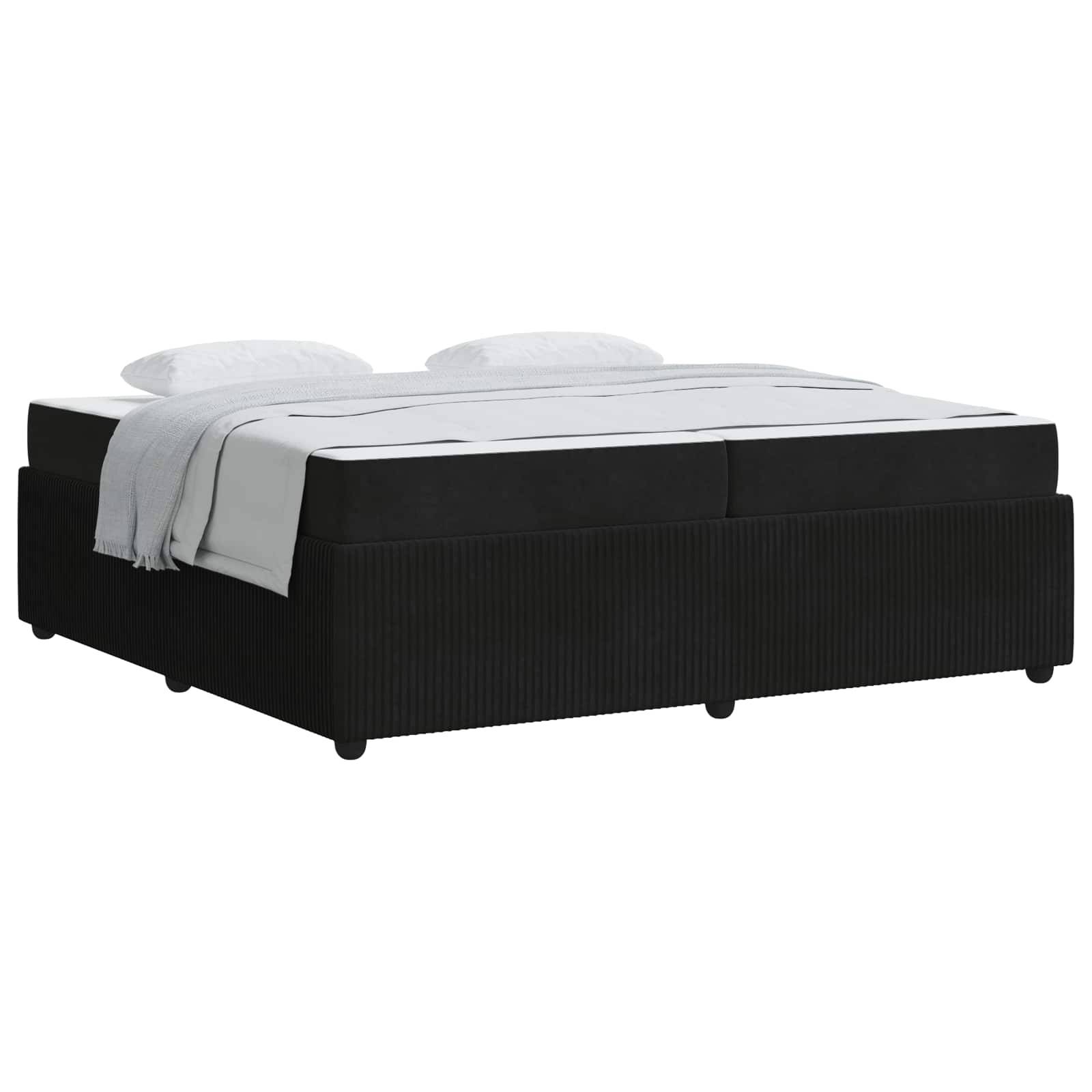 vidaXL Bettrahmen mit Matratze Schwarz 200 x 200 cm Stoff