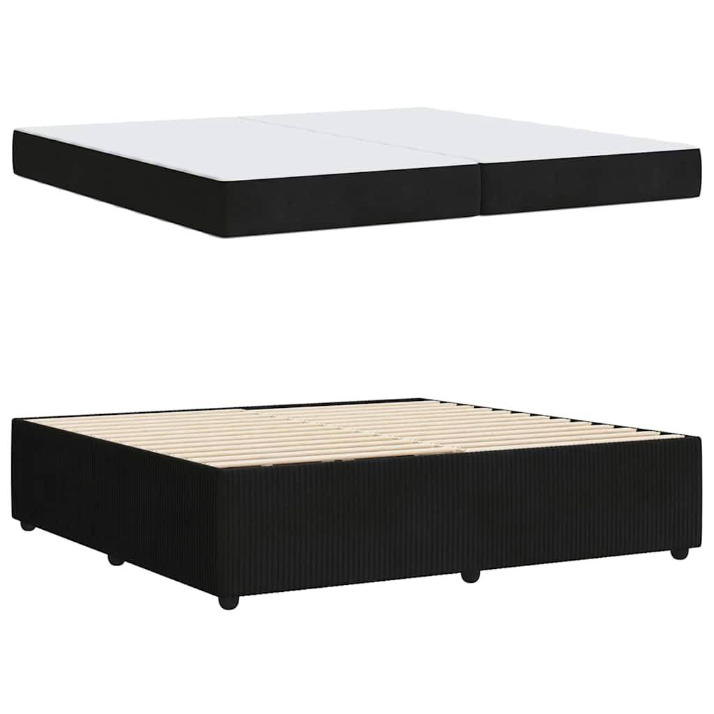 vidaXL Bettrahmen mit Matratze Schwarz 200 x 200 cm Stoff