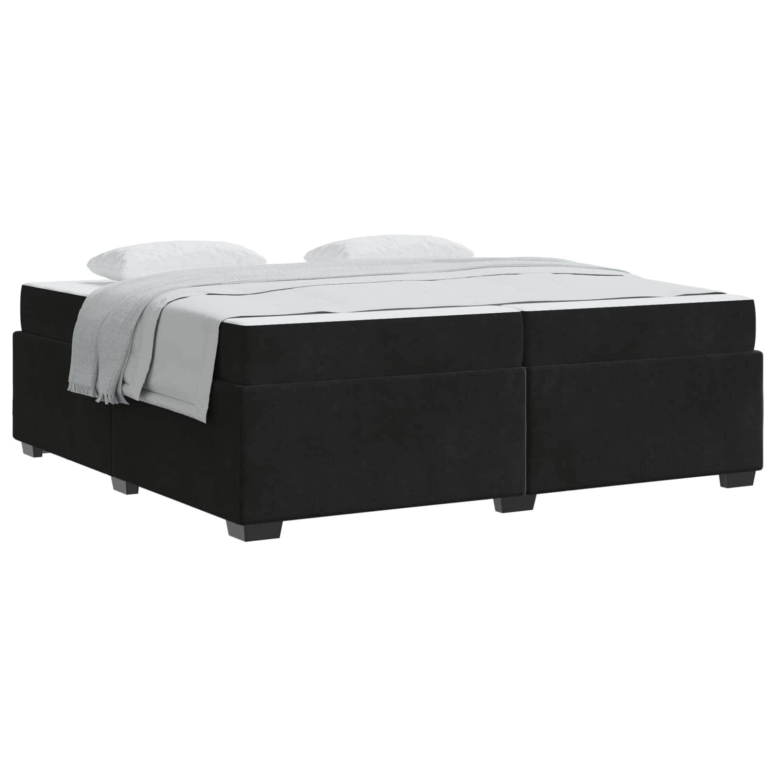 vidaXL Bettrahmen mit Matratze Schwarz 200 x 200 cm Stoff