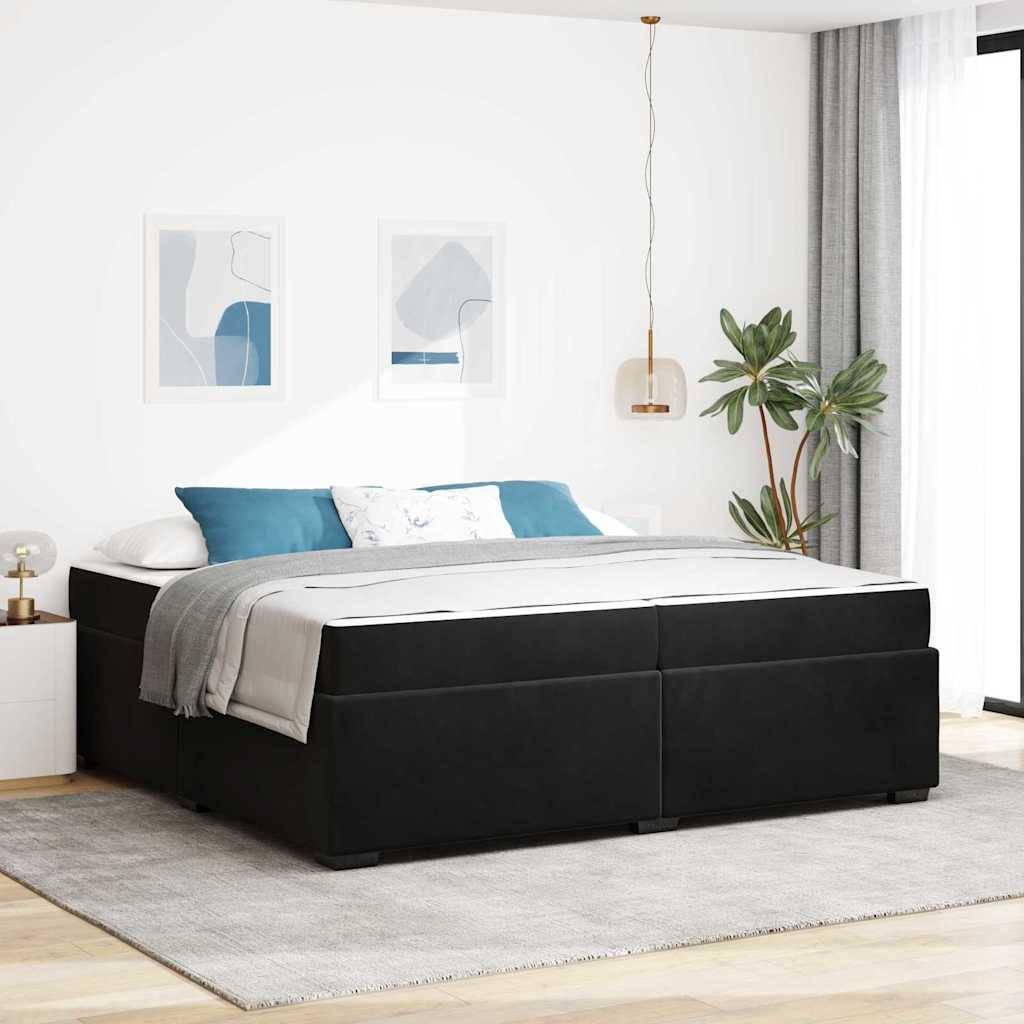vidaXL Bettrahmen mit Matratze Schwarz 200 x 200 cm Stoff