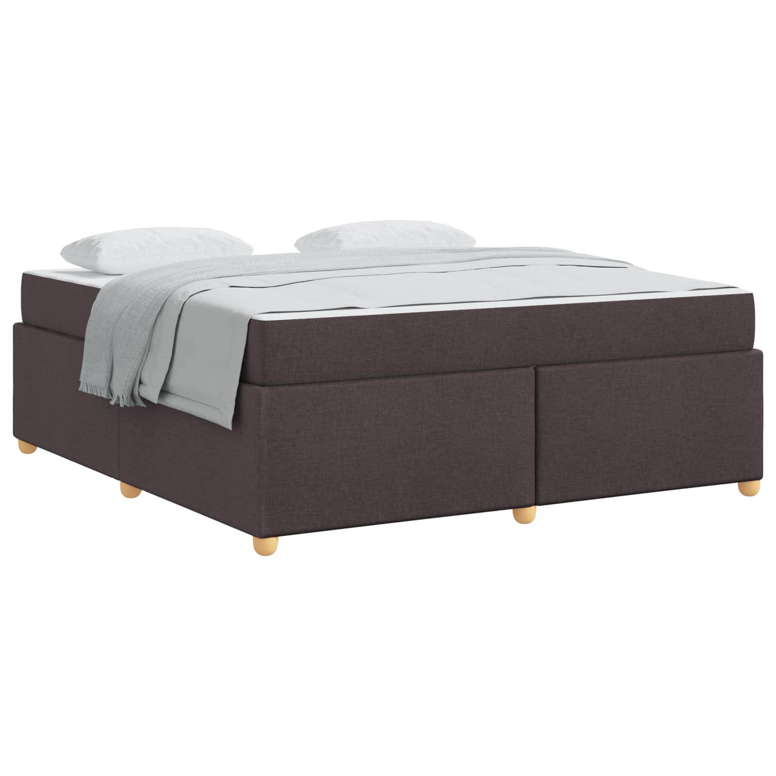 vidaXL Bettrahmen mit Matratze Dunkelbraun 180 x 200 cm Stoff