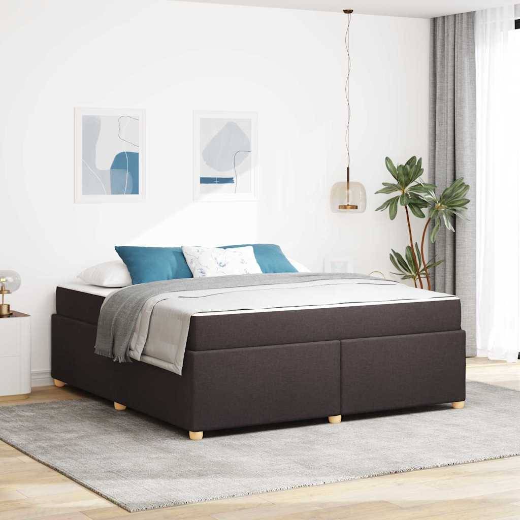 vidaXL Bettrahmen mit Matratze Dunkelbraun 180 x 200 cm Stoff