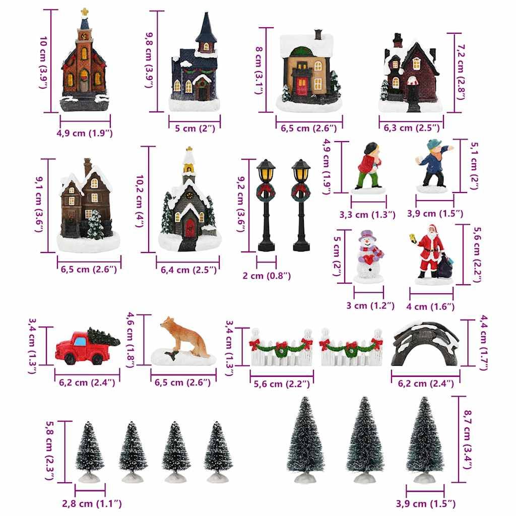 vidaXL Weihnachtlicher Tischdekoration Mehrfarbig Harz, Plastik
