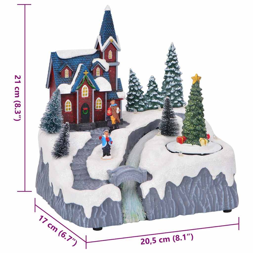 vidaXL Weihnachtsdorf Dekoration Mehrfarbig 20,5 x 17 x 21 cm