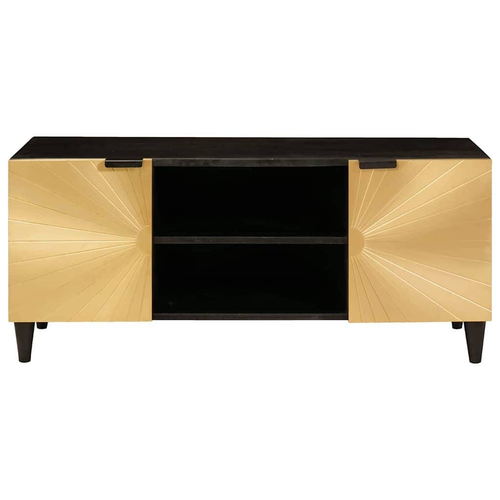 vidaXL TV-Schränk Schwarz und Gold 105 x 33 x 46 cm Holzwerkstoff