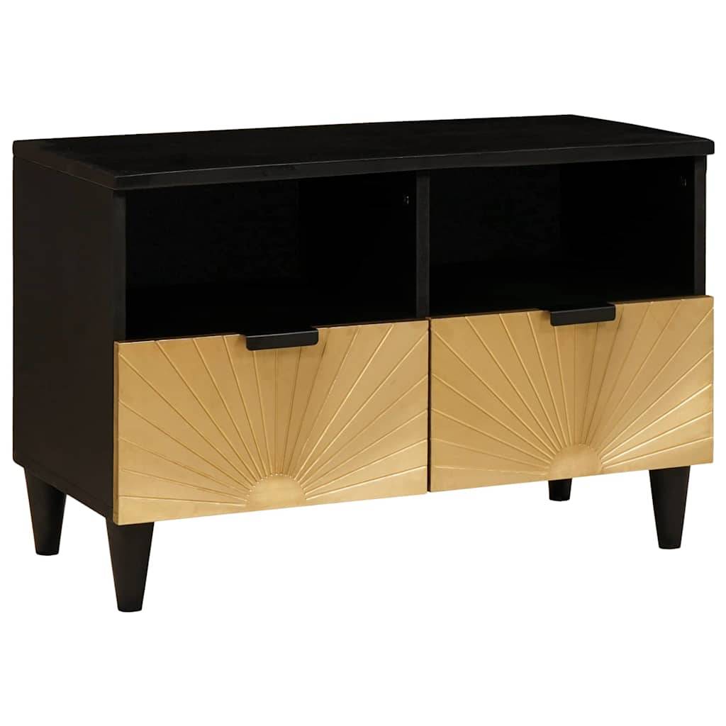 vidaXL TV-Schränk Schwarz und Gold 70 x 33 x 46 cm Holzwerkstoff